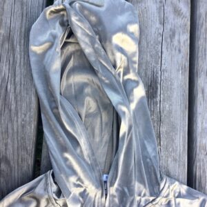 Silver Shiny Hooded Cardigan