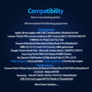 Blueendless Adapter USB-C 9 in 1 Hub